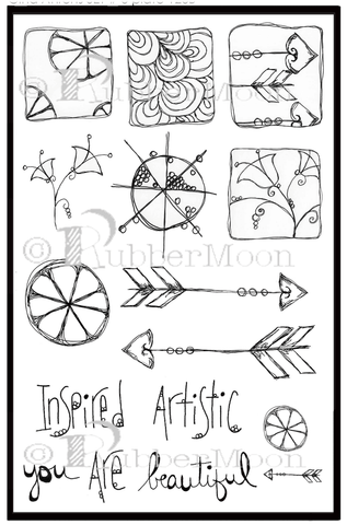 Inspired, Artistic, Beautiful Art Journal Stamp Set PL126B