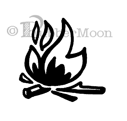 Kae Pea | KP7903C - Camp Fire - Rubber Art Stamp