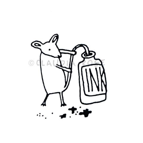 Claudia Rose | CR557D - Inky Mouse - Rubber Art Stamp