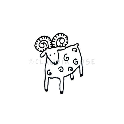 Claudia Rose | CR3516D - Rama the Ram - Rubber Art Stamp