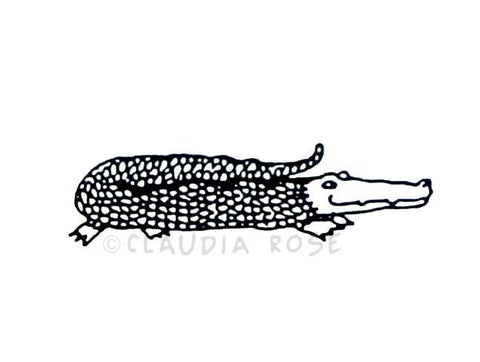 Claudia Rose | CR413C - Allie Gator - Rubber Art Stamp