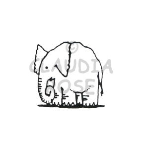 Elephant Rubber Art Stamp
