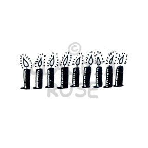 Birthday Candles Border Rubber Art Stamp