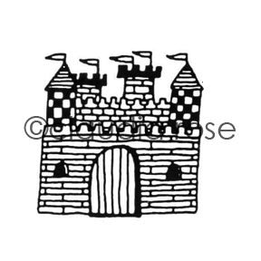 Claudia Rose | CR192F - Royal Court Castle - Rubber Art Stamp