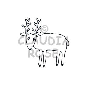Rain-deer Rubber Art Stamp