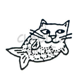 Catfish Rubber Art Stamp