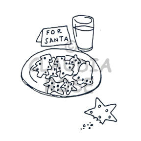 Plate of Cookies for Santa Rubber Art Stamp