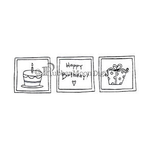 Effie Glitzfinger | EG165DG - Three Squares Birthday - Digi Stamp