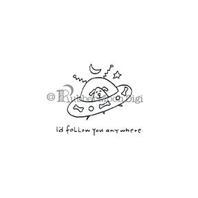 Effie Glitzfinger | EG174DG - Spaceship Dog - Digi Stamp