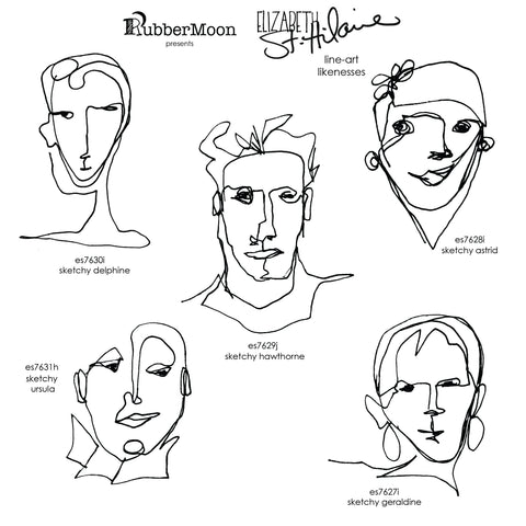 Elizabeth St. Hilaire | Line-art Likenesses Stamp Set | ESLL05