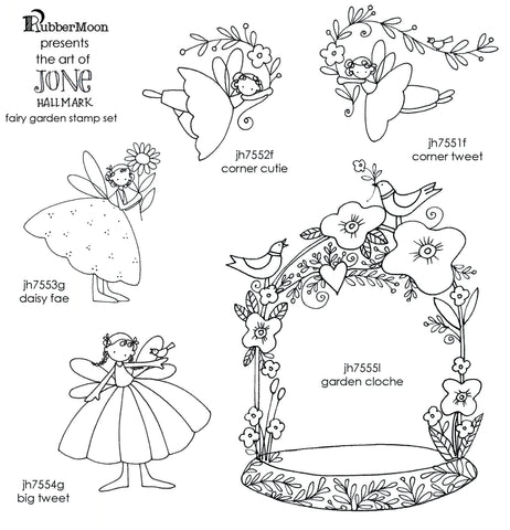 Jone Hallmark | JH05FG - Fairy Garden Stamp Set - Rubber Art Stamps