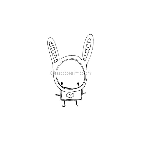 Kecia Deveney | KD11F - Bunny Misfit - Rubber Art Stamp