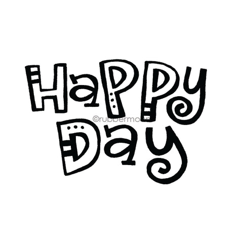 Kim Geiser | KG7415I - "Happy Day" - Rubber Art Stamp