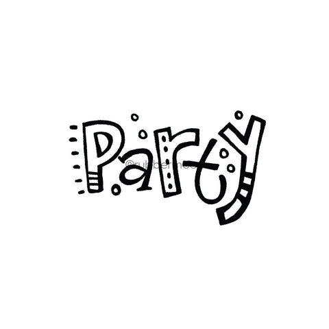 Kim Geiser | KG7416F - "Party" - Rubber Art Stamp