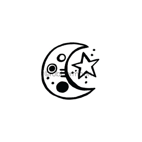 Kim Geiser | KG7461F - Cratered Crescent - Rubber Art Stamp