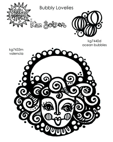 Kim Geiser | KGBL02 - Bubbly Lovelies Set - Rubber Art Stamps