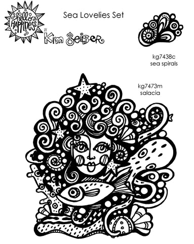 Kim Geiser | KGSL02 - Sea Lovelies Set - Rubber Art Stamps