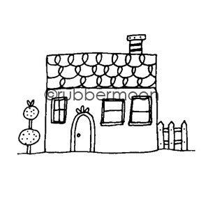 Kae Pea | KP5501E - Whimsy Ranch House - Rubber Art Stamp