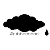 Kae Pea | KP5587H - Celestial Solid Cloud with Raindrop End Mount - Rubber Art Stamp