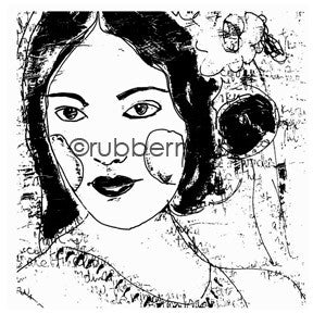 Kae Pea | KP5608J - Painted Lady - Rubber Art Stamp