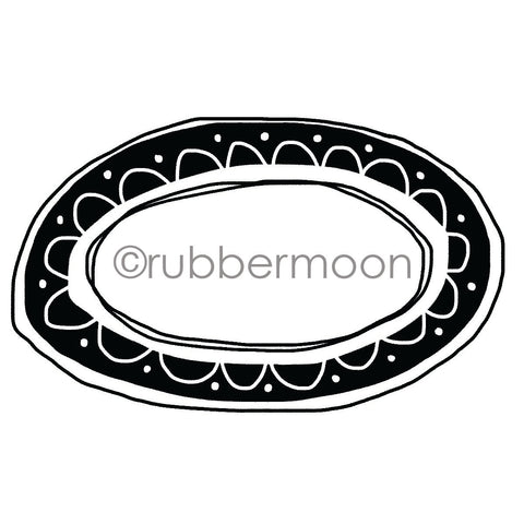 Kae Pea | KP7269I - Large Oval Zen Frame - Rubber Art Stamp