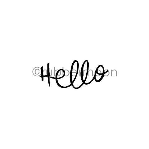 Kae Pea | KP7274E - Simple "Hello" - Rubber Art Stamp