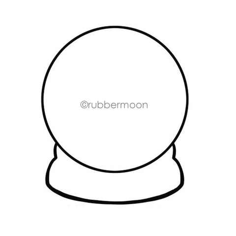 Kae Pea | KP7334N - Large Snowglobe - Rubber Art Stamp