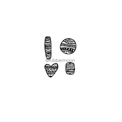 Kae Pea | KP7343G - Zen Beads Cube - Rubber Art Stamp