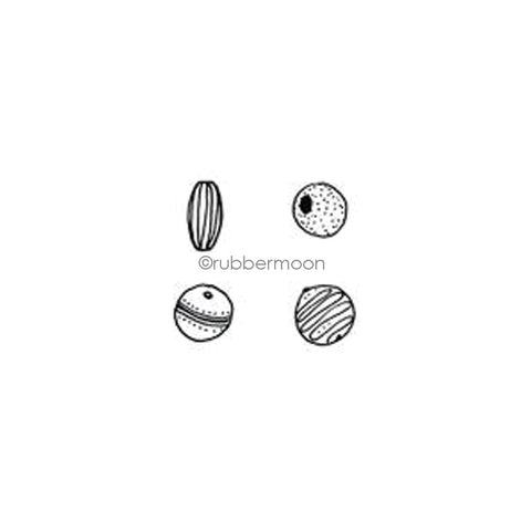 Kae Pea | KP7345G - Simple Beads Cube - Rubber Art Stamp