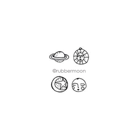 Kae Pea | KP7348G - Celestial Beads Cube - Rubber Art Stamp