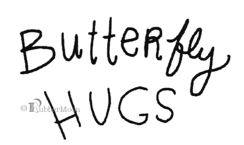 Kae Pea | KP7859F - Butterfly Hugs - Rubber Art Stamp