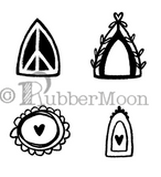 Kae Pea | KP7882 - Heart Inside Niche Cube - Rubber Art Stamp