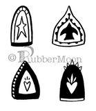 Kae Pea | KP7883 - Bird Inside Niche Cube - Rubber Art Stamp