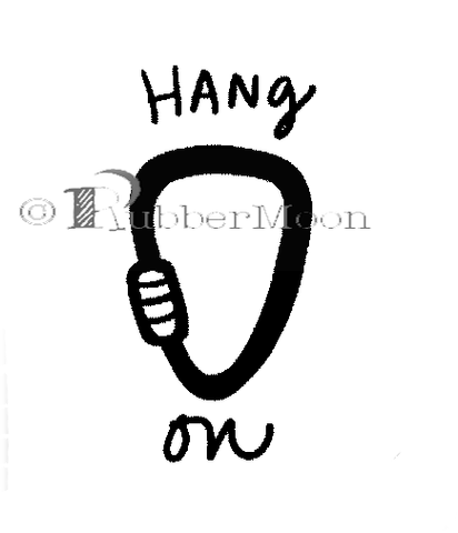 Kae Pea | KP7896F - Hang On Carabiner Rubber Art Stamp