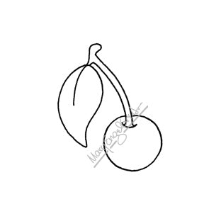 Mary Engelbreit | ME7671F - Single Cherry (Light) - Rubber Art Stamp