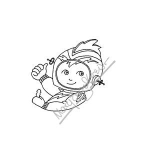 Mary Engelbreit | ME7679E - Rocket Pilot - Rubber Art Stamp