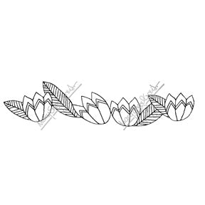 Mary Engelbreit | ME7691K - Deco Tulip Border - Rubber Art Stamp