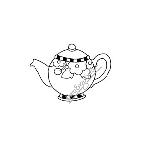 Mary Engelbreit | ME7699F - Mary's Teapot (Small) - Rubber Art Stamp