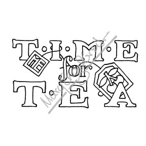Mary Engelbreit | ME7700G - "Time for Tea" - Rubber Art Stamp