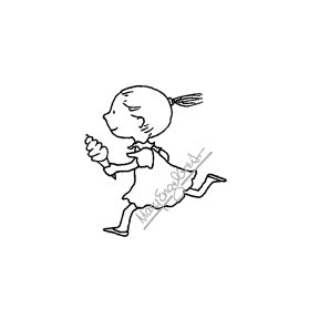 Mary Engelbreit | ME7714E - Running with Ice Cream - Rubber Art Stamp