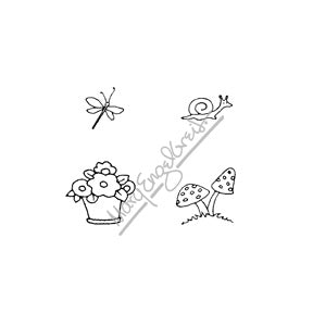 Mary Engelbreit | ME7718G - Mary's Garden Cube - Rubber Art Stamp