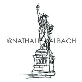 Nathalie Kalbach | NK5576K - Lady Liberty - Rubber Art Stamp
