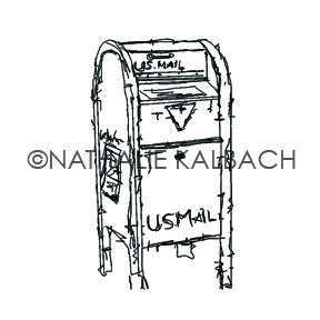 Nathalie Kalbach | NK5584F - U.S. Mailbox - Rubber Art Stamp