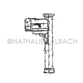 Nathalie Kalbach | NK7058D - Mail Box - Rubber Art Stamp