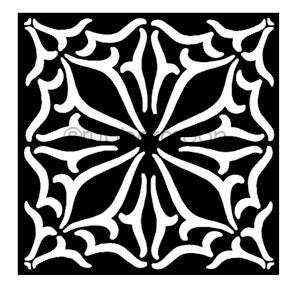 Nathalie Kalbach | NK7378I - Van Vorst Negative Floral Tile - Rubber Art Stamp
