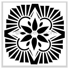 Nathalie Kalbach | NK7382I - Hamilton Negative Floral Tile - Rubber Art Stamp