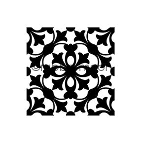 Nathalie Kalbach | NK7386F - Versailles Positive Floral Tile (small) - Rubber Art Stamp
