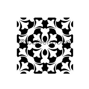 Nathalie Kalbach | NK7387F - Versailles Negative Floral Tile (small) - Rubber Art Stamp