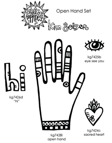 Kim Geiser | KGOH04 - Open Hand Set - Rubber Art Stamps