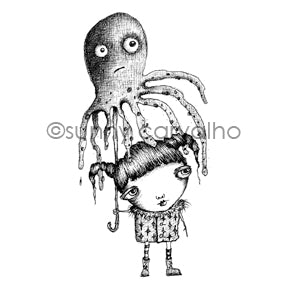 Sunny Carvalho | SC7051I - Squidbrella - Rubber Art Stamp